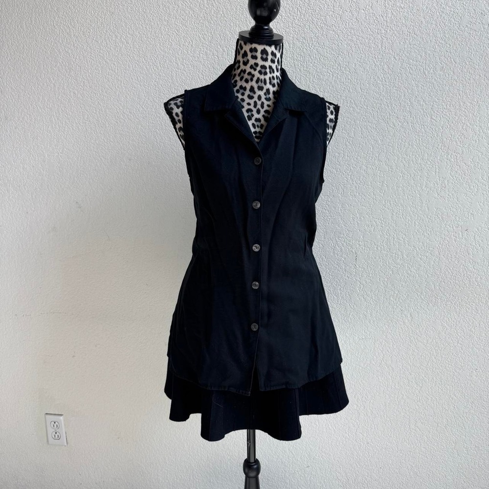 Croft & Barrow vintage black button up vest size L